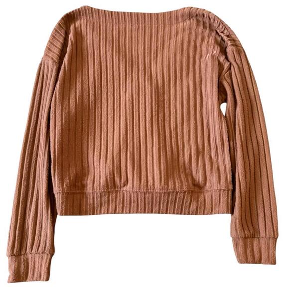 SO Rust Ribbed Button-Up Cardigan - Size M - Picture 2 of 5